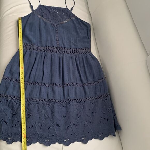 Abercrombie & Fitch Sleeveless Crochet Lace Viscose Mini Dress Size M - Picture 6 of 12